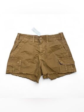American Eagle Outfitters Olive Brown Cargo Frayed Hem Shorts